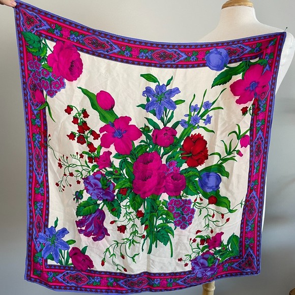 Vintage Liz Claiborne Square Scarf - Picture 1 of 9
